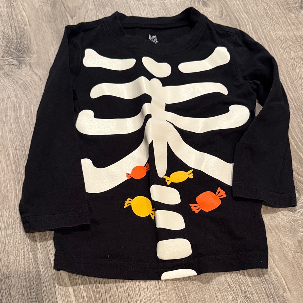 Kids Skeleton Long Sleeve Tee - Black